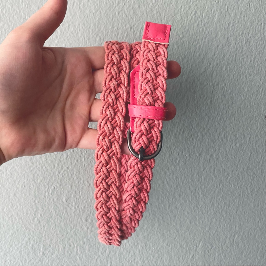 5/$15 Unbranded | Y2k Pink Braided Woven Belt Barbiecore